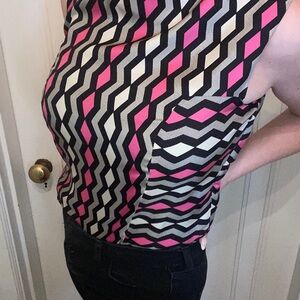 Pink Pattern Sleeveless Blouse